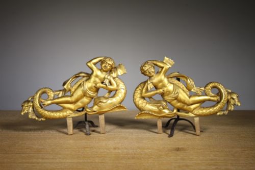 
Pair of Regency Antique Carved Gilt Angel Figures