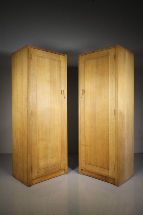 Pair English 1930’S Cotswold School Wardrobes