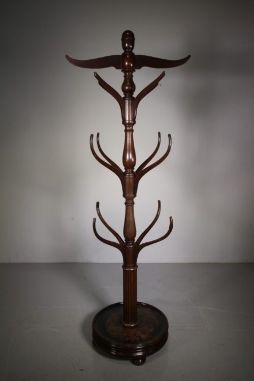 ENGLISH REGENCY ANTIQUE MAHOGANY COAT CLOTHES STAND