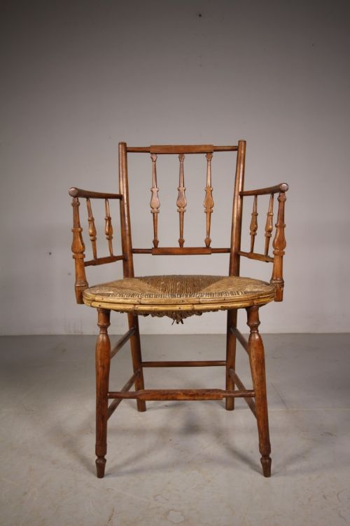 Pretty English Regency Antique Armchair – Unusual Design