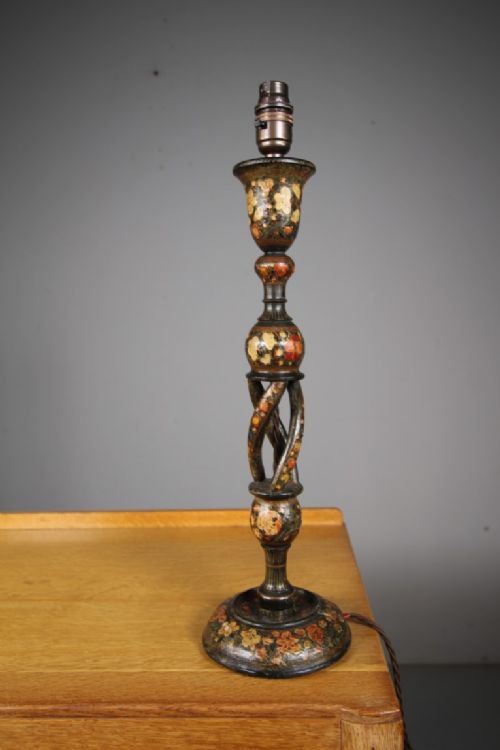 Tall Antique Kashmiri Table Lamp – Rewired