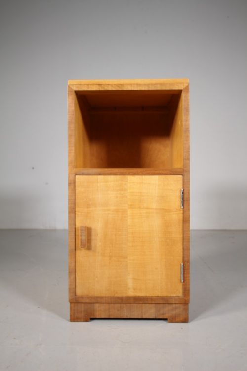 Heals 1920'S Sycamore Bedside Cabinet - Labelled