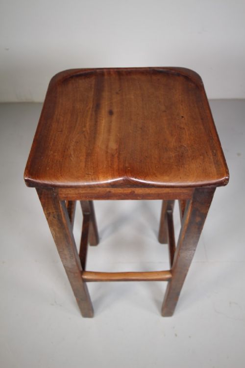 TALL ENGLISH 19TH CENTURY ANTIQUE MAHOGANY STOOL - ADDITIONAL PHOTO 2