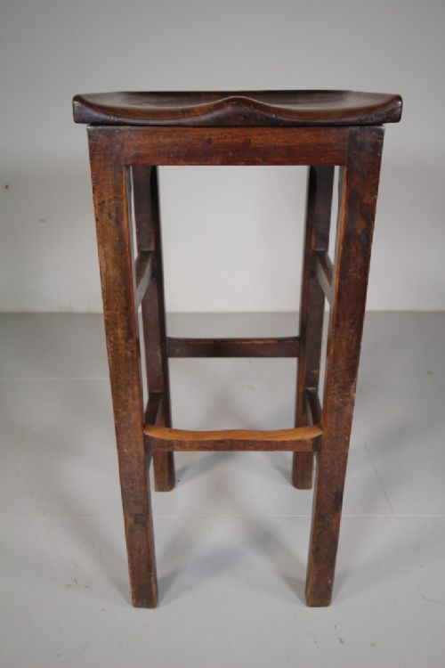 TALL ENGLISH 19TH CENTURY ANTIQUE MAHOGANY STOOL - ADDITIONAL PHOTO 3
