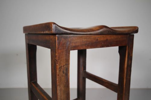 TALL ENGLISH 19TH CENTURY ANTIQUE MAHOGANY STOOL - ADDITIONAL PHOTO 4