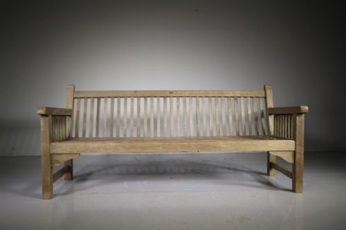 Superb Heals Antique Teak Garden Bench – Large Model