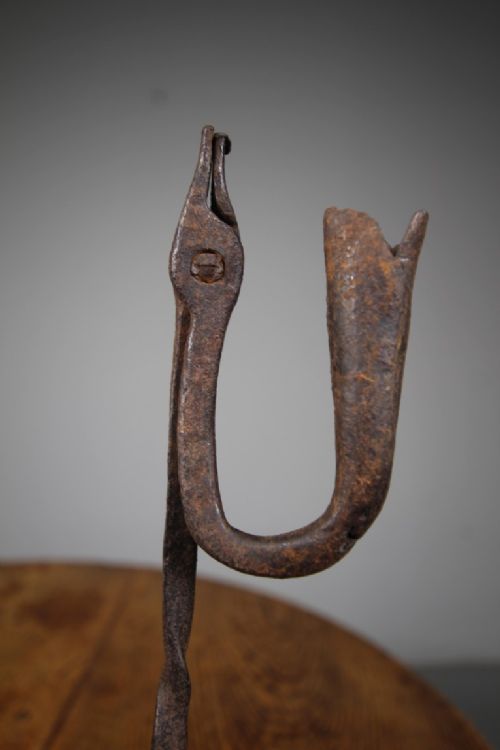 18TH CENTURY ENGLISH ANTIQUE RUSHLIGHT ORIGINAL - ADDITIONAL PHOTO 2