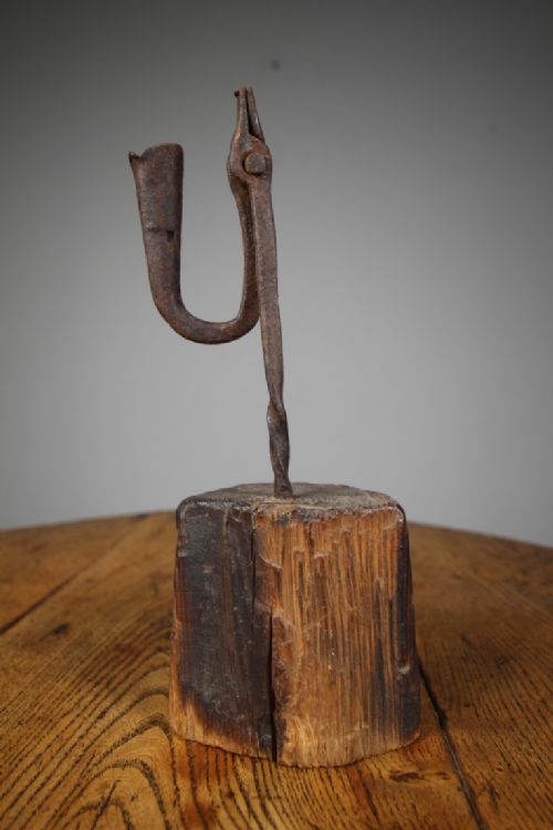 18TH CENTURY ENGLISH ANTIQUE RUSHLIGHT ORIGINAL - ADDITIONAL PHOTO 3