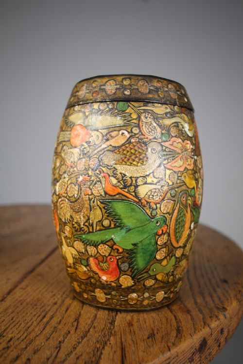 Edwardian Antique Kashmiri Very Detailed Lidded Jar