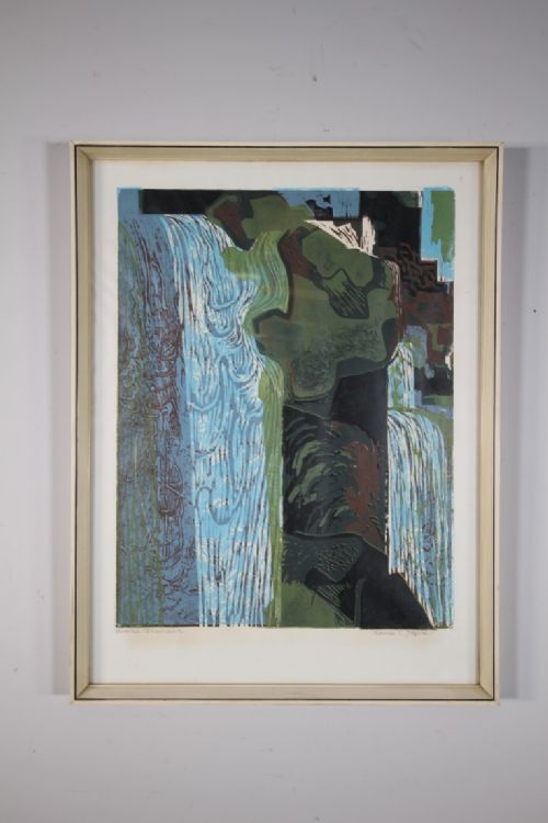 60’S Wharfedale Waterfall Yorkshire Print by Norman Clifford Jacques