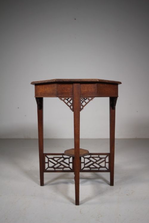 ENGLISH ARTS CRAFTS ANTIQUE OAK SIDE TABLE - ADDITIONAL PHOTO 1
