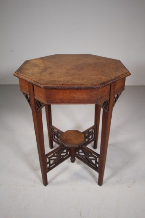 ENGLISH ARTS CRAFTS ANTIQUE OAK SIDE TABLE - ADDITIONAL PHOTO 5