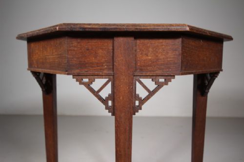 ENGLISH ARTS CRAFTS ANTIQUE OAK SIDE TABLE - ADDITIONAL PHOTO 6