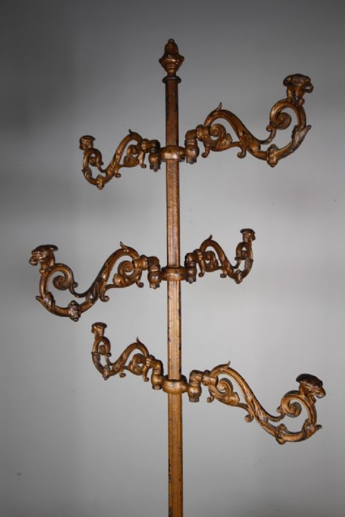 ENGLISH 19TH CENTURY ANTIQUE CAST IRON COAT STAND - ADDITIONAL PHOTO 3
