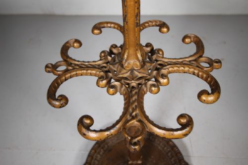 ENGLISH 19TH CENTURY ANTIQUE CAST IRON COAT STAND - ADDITIONAL PHOTO 4