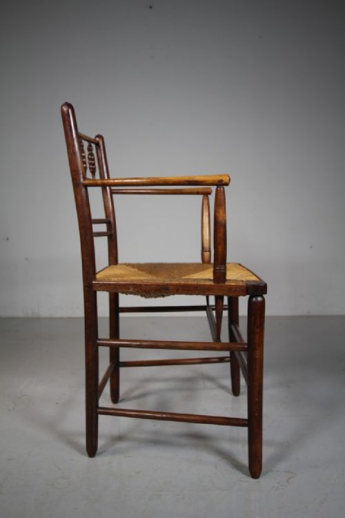WONDERFUL WILLIAM MORRIS ANTIQUE SUSSEX ARMCHAIR - ADDITIONAL PHOTO 1