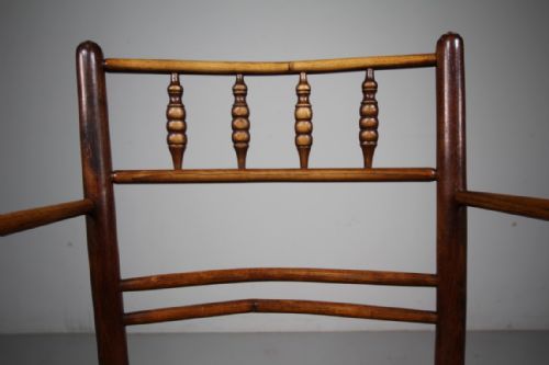 WONDERFUL WILLIAM MORRIS ANTIQUE SUSSEX ARMCHAIR - ADDITIONAL PHOTO 3