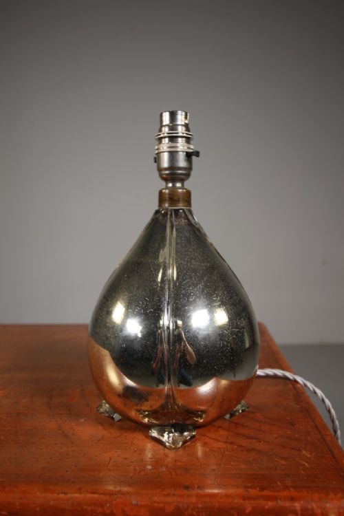 English 1920’S Mercury Glass Antique Table Lamp