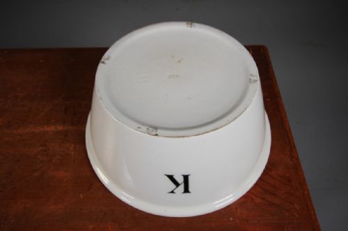 LARGE EDWARDIAN ANTIQUE CREAMWARE K BOWL - ADDITIONAL PHOTO 3