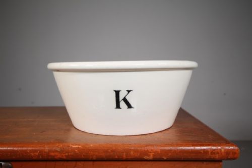 LARGE EDWARDIAN ANTIQUE CREAMWARE K BOWL - ADDITIONAL PHOTO 4