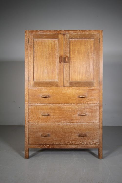 1920’S Heals Oak Tall Boy Cupboard – Labelled