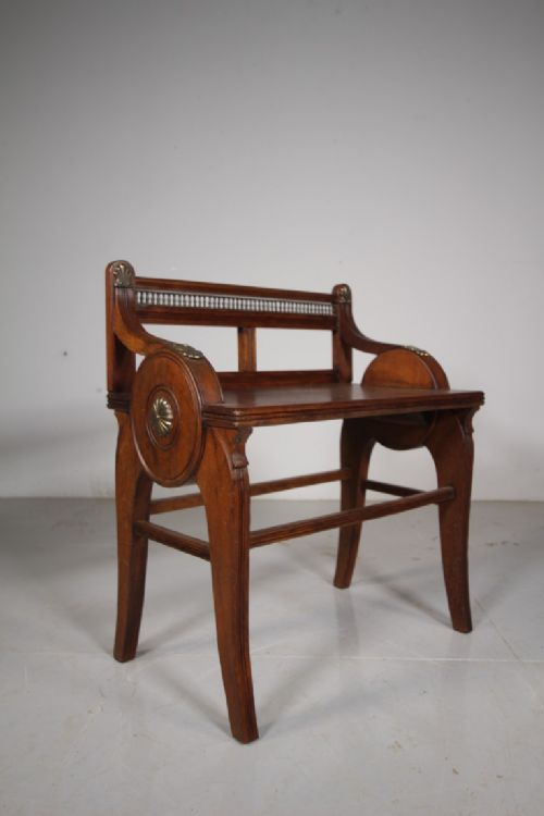 19th Century Shoolbred Antique Walnut Window Seat