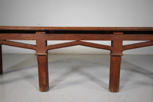 WONDERFUL LARGE ENGLISH GOTHIC ANTIQUE OAK WINDOW SEAT - ADDITIONAL PHOTO 2