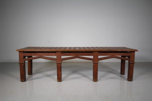 WONDERFUL LARGE ENGLISH GOTHIC ANTIQUE OAK WINDOW SEAT - ADDITIONAL PHOTO 5