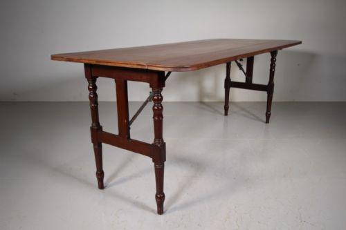 Large 19th Century Antique Mahogany Campaign Dining Table