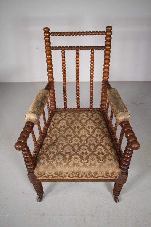 fig 1. English 19th Century Antique Bobbin Armchair