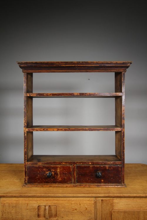 Regency Original Painted Pine Antique Wall Shelving