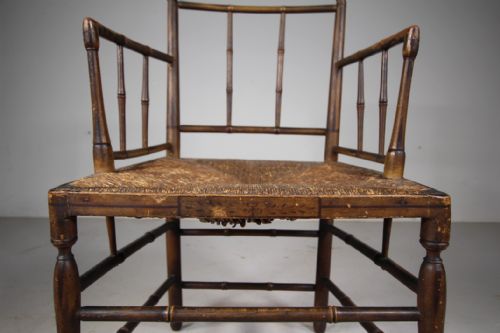 FINE REGENCY ORIGINAL PAINTED DECORATED ANTIQUE ARMCHAIR - ADDITIONAL PHOTO 7