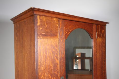 EARLY HEALS EDWARDIAN ANTIQUE OAK WARDROBE LABELLED - ADDITIONAL PHOTO 3