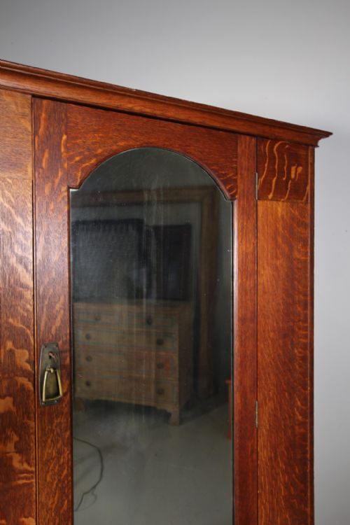 EARLY HEALS EDWARDIAN ANTIQUE OAK WARDROBE LABELLED - ADDITIONAL PHOTO 6