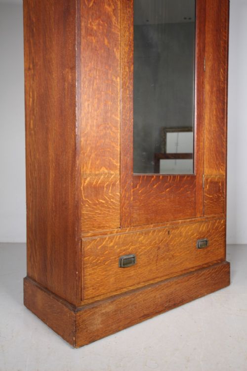 EARLY HEALS EDWARDIAN ANTIQUE OAK WARDROBE LABELLED - ADDITIONAL PHOTO 7