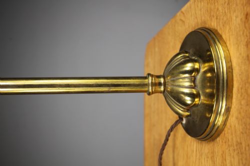 TALL EDWARDIAN ANTIQUE BRASS STUDENT READING LAMP REWIRED - ADDITIONAL PHOTO 1