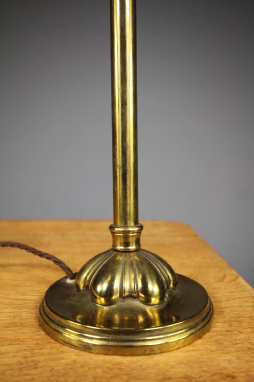TALL EDWARDIAN ANTIQUE BRASS STUDENT READING LAMP REWIRED - ADDITIONAL PHOTO 4