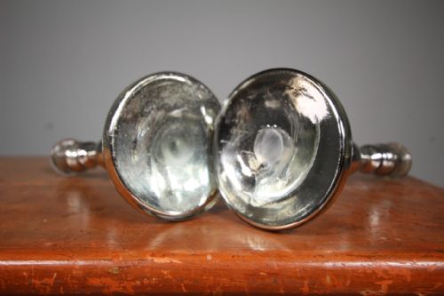 PAIR OF ENGLISH 19TH CENTURY ANTIQUE MERCURY GLASS CANDLESTICKS - ADDITIONAL PHOTO 4
