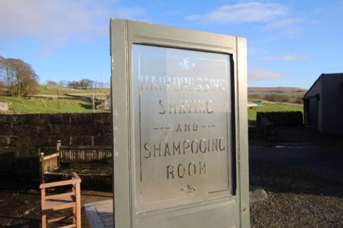 FABULOUS ENGLISH ANTIQUE PINE HAIRDRESSING DOOR CIRCA 1870 - ADDITIONAL PHOTO 11