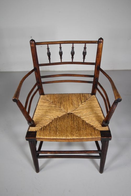 ORIGINAL MORRIS CO ANTIQUE SUSSEX ARMCHAIR - ADDITIONAL PHOTO 1