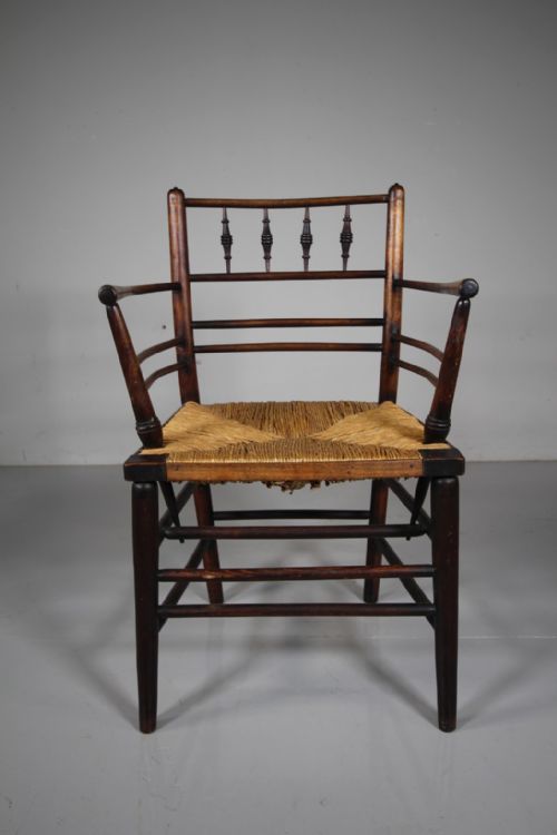 ORIGINAL MORRIS CO ANTIQUE SUSSEX ARMCHAIR - ADDITIONAL PHOTO 2