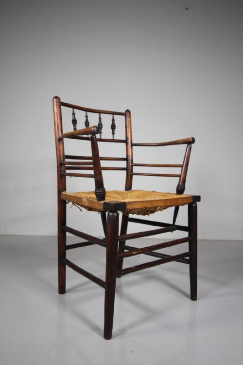 ORIGINAL MORRIS CO ANTIQUE SUSSEX ARMCHAIR - ADDITIONAL PHOTO 3