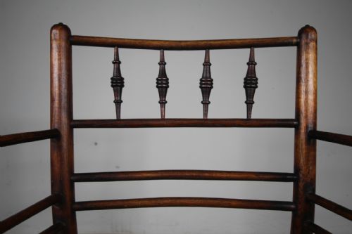 ORIGINAL MORRIS CO ANTIQUE SUSSEX ARMCHAIR - ADDITIONAL PHOTO 4