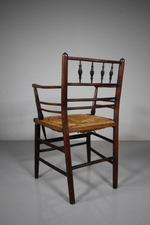 ORIGINAL MORRIS CO ANTIQUE SUSSEX ARMCHAIR - ADDITIONAL PHOTO 5