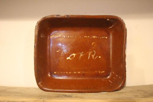 Welsh 19th Century Slipware Antique Pork Dish