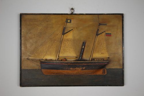 Wonderful 19th Century Antique Diorama of Mary a Steam Trawler – History Known