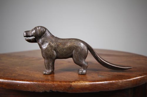 English 19th Century Antique Cast Iron Dog Nutcracker