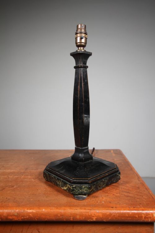 QUALITY TALL ANTIQUE MARBLE TABLE LAMP REWIRED - ADDITIONAL PHOTO 4