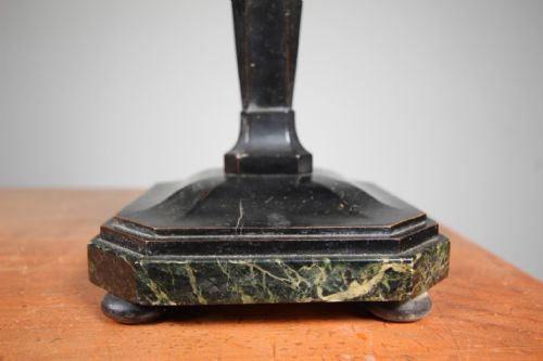 QUALITY TALL ANTIQUE MARBLE TABLE LAMP REWIRED - ADDITIONAL PHOTO 6