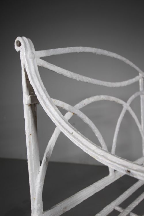 REGENCY ENGLISH ANTIQUE GARDEN BENCH IN WROUGHT IRON - ADDITIONAL PHOTO 2